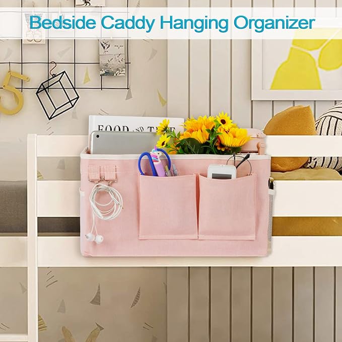 Bedside Caddy, Bedside Storage Bag Hanging Organizer - Image 2