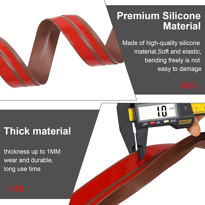 Benory T-Shaped Silicone Door Weather Stripping, 1.38" W x 20 ft | T-shaped - Image 5