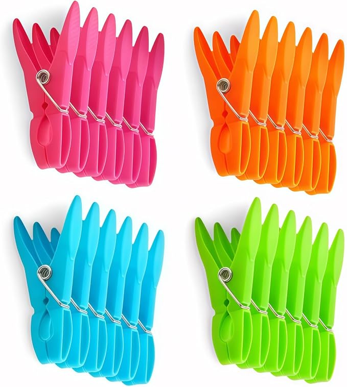 Clothes Pins, Colorful Plastic Clothespins, Heavy Duty Laundry Clothes Pins by Hoxiang