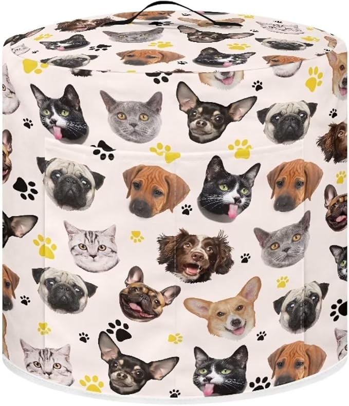 Cute Kitten Puppy Pressure Cooker Cover for 8 Quart Instant Pot Air Fryer Accessories Stain Storage Pockets Thanksgiving Holidays Decor Fryer Dust Covers