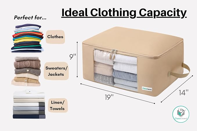 2 Pack Clothing Storage Bags Clothes Organizer folding fabric bags - Image 2