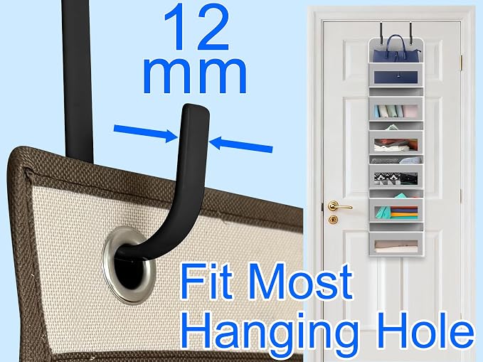 Single Over Door Steel Hooks 4 Pack Fit 1-3/8" Door 5.5" Black | Plastic Coated - Image 3