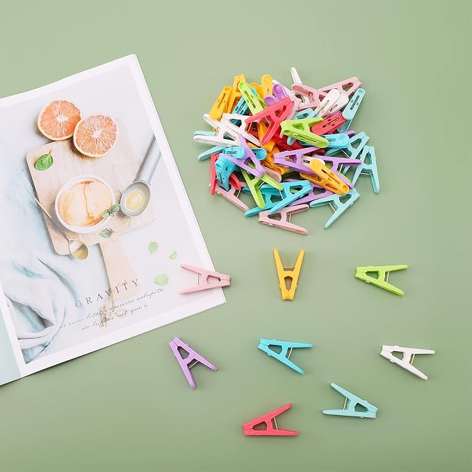 Colored Clothespins 110 PCS Plastic Clips Windproof Towel Clips | 10 Colors - Image 2