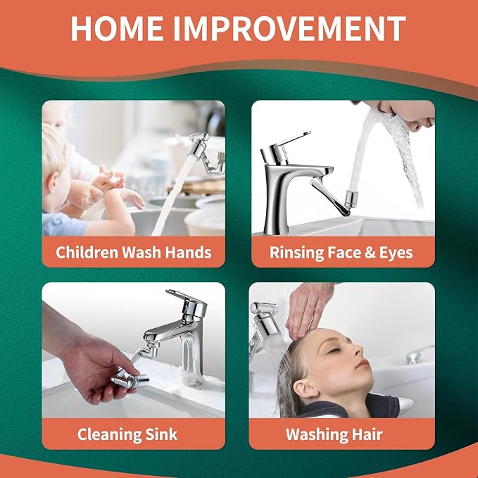 Patented CECEFIN Swivel Faucet Extender Sink Aerator NSF/ANSI 372 Standard | - Image 6