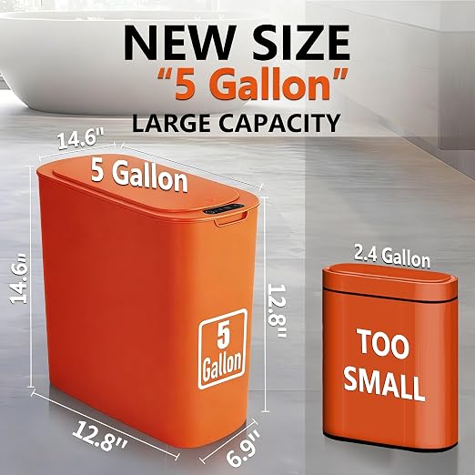 TIPGO 5 Gallon Automatic Bathroom Trash Can - Image 3
