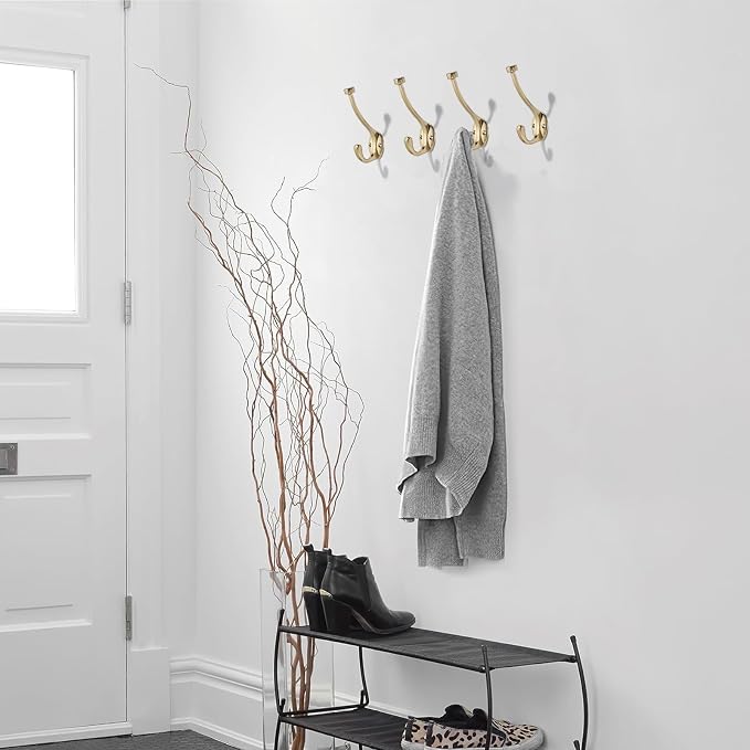 The 3 Pack 5-1/2 inch Champagne Bronze Coat Hook zinc Alloy mudroom Hooks is - Image 5