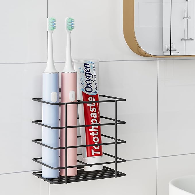 Open-Design Adhesive Shower Toothbrush Holder Wall Mounted - Image 5