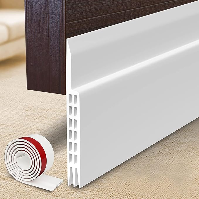 Huge Gap Door Draft Stopper, 3.4" W Widened Door Sweep Seal Gap Up to 1.8" by Suptikes