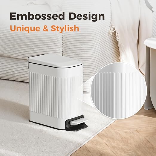 TrashAid Slim Bathroom Trash Can - Image 3