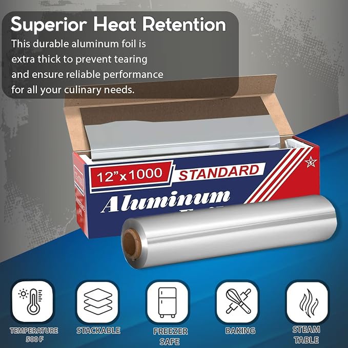 12" x 1000" Standard Aluminum Foil Roll - Image 8