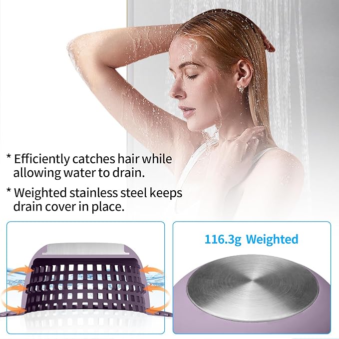 Aluvor Shower Drain Hair Catcher Bathtub Drain Cover Sink Drain Protector | - Image 5