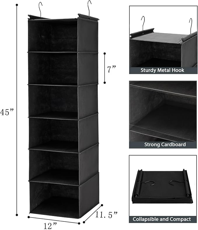 MAX Houser 6 Tier Hanging Closet Organizer - Image 3
