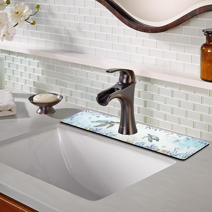 Sink Faucet Absorbing Mat, 2 Pack Drying Mat Around Faucet Sink Splash Guard - Image 7