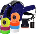 Perco Lite 1 Line Price Gun with Labels Kit - Includes 1 White Roll, 6 Multicolored Rolls, 2 Ink Rollers, 1 Ink roll and Labels Pre-Loaded