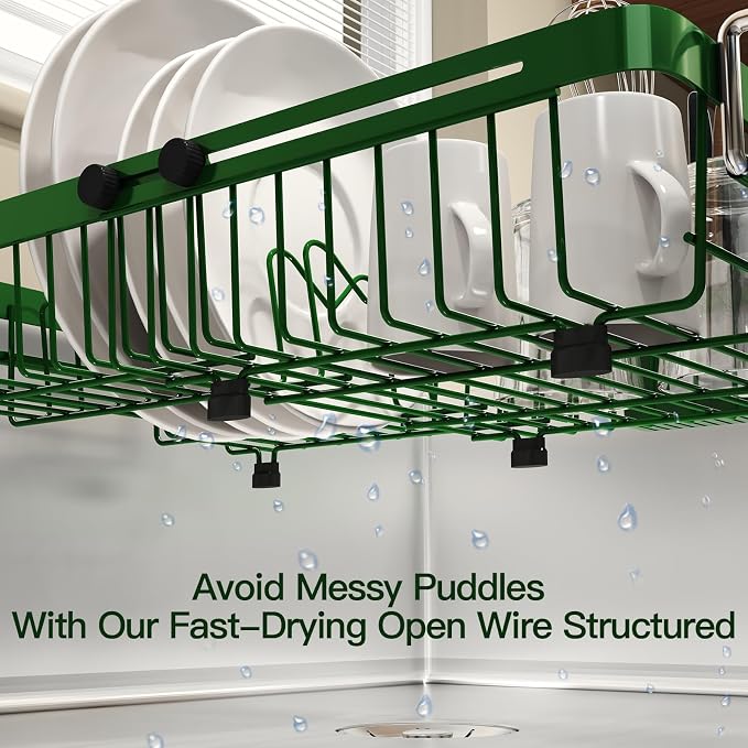 Green Dish Drying Rack Over The Sink - Image 3