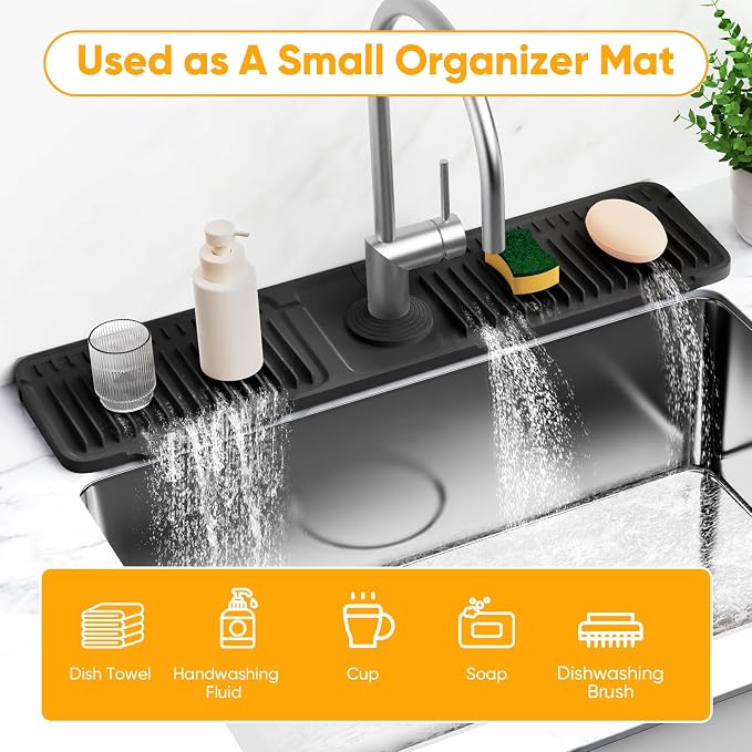 24'' Longer Faucet Mat for Kitchen Sink Splash GuardKitchen Sink Faucet Mat - Image 8