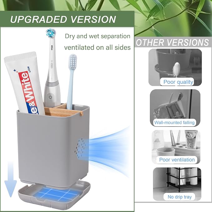 Toothbrush Holders for Bathrooms, Electric Toothbrush Holder, 3 Slot Vanity - Image 5