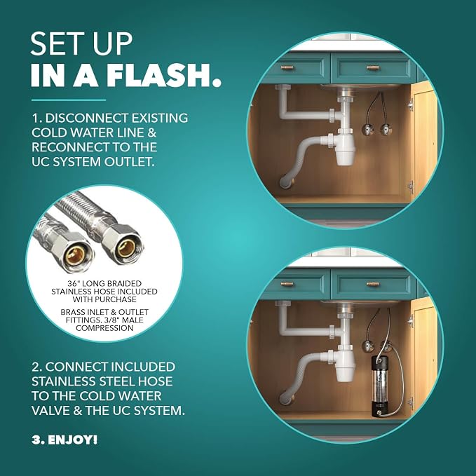 CuZn UC-200 Under Sink Water Filter, NSF/ANSI 42 & 372, 5-Year Filter Life | - Image 7