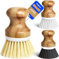 Holikme Bamboo Palm Brush Dish Brushes Round Vegetable Brush, Pans and by Holikme