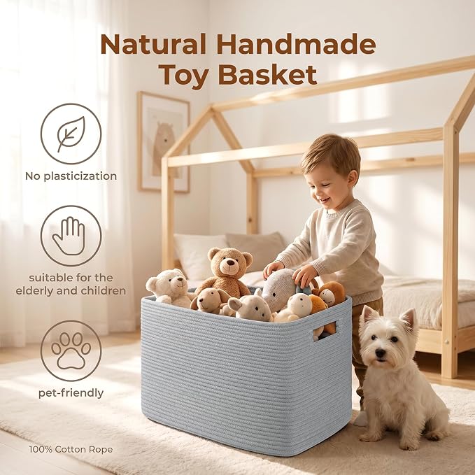 OIAHOMY 75L Large Blanket Basket Woven Storage Basket - Image 5