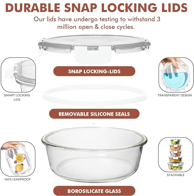 Razab 30 PC Glass Food Storage Containers - Image 3