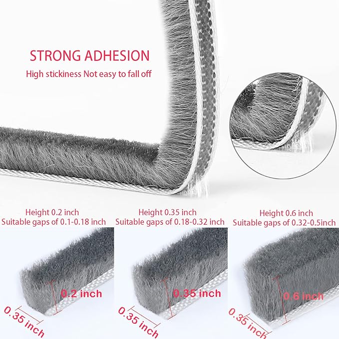 Weather Stripping Door Window Seal Strip 33 Ft, Selfadhesive Strong Adhesion - Image 2