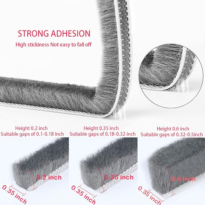 Weather Stripping Door Window Seal Strip 33 Ft, Selfadhesive Strong Adhesion - Image 2