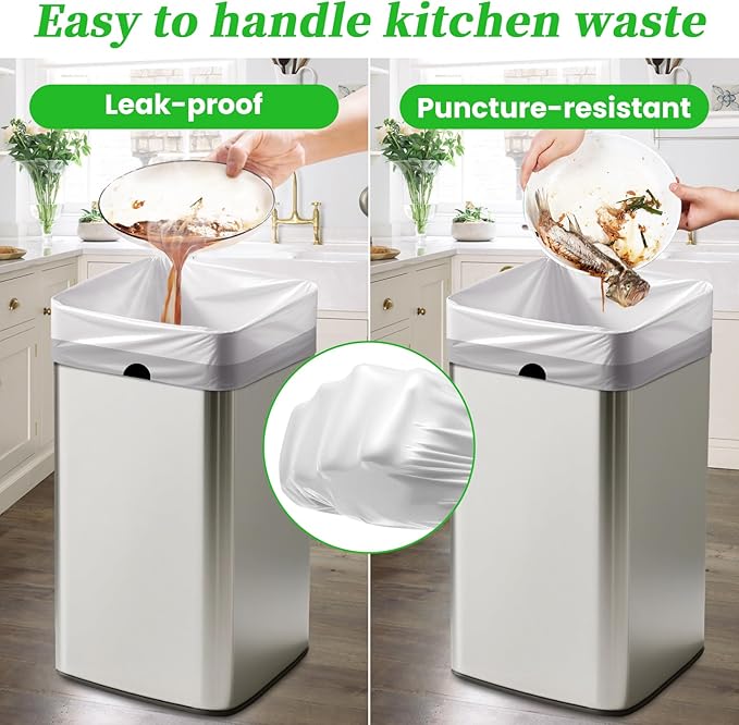 Trash Bags 15 Gallon Tall Kitchen Drawstring Garbage Bag Fit 13-15 Gal Bins | - Image 5