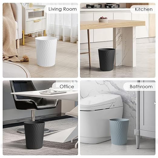 YGJT Small Trash Can, 3 Pack 1.8 Gallons Bathroom Trash Can - Image 5