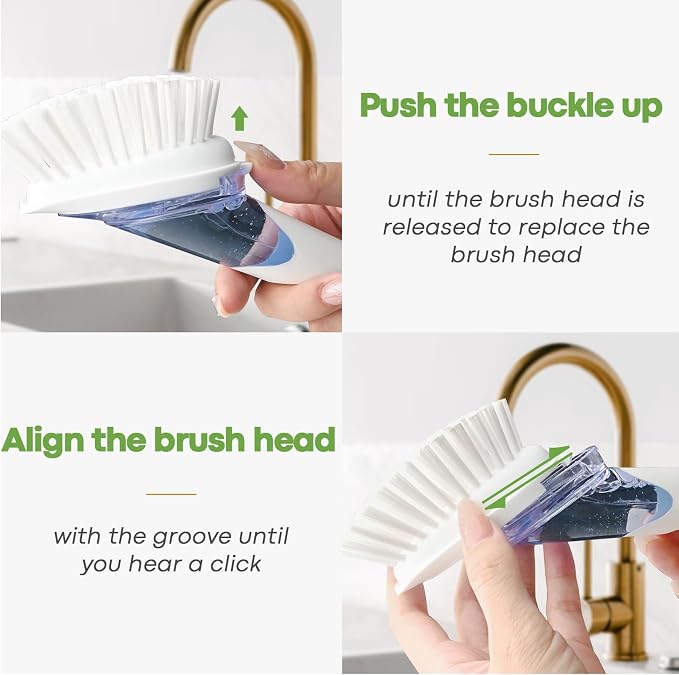 RIMAY Soap Dispensing Dish Brush Set - Image 3