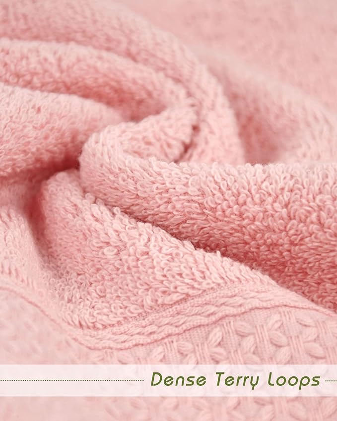 Cleanbear Pure Cotton Wash Cloths Face Cloths, 6 Colors, 13 x 13 Inches | - Image 4