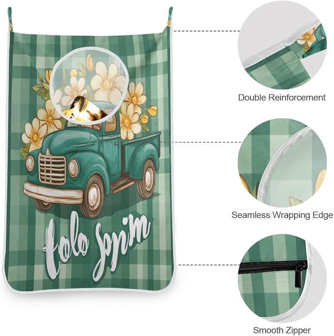 2PCS Hanging Laundry Hamper Bag Over the Door Laundry Hamper Wall Hamper Large - Image 6