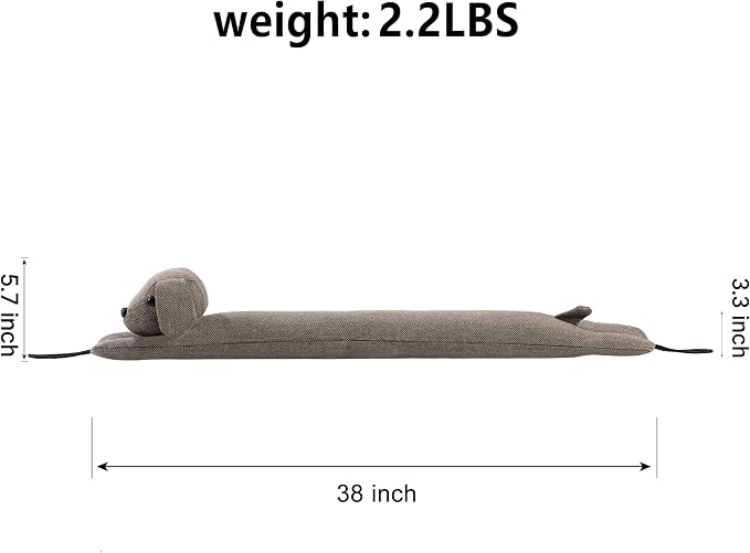 Sunolga Door Draft Stopper Blocks Hot and Cold Air, Weighted Sand and Cotton - Image 2