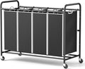 ROMOON Laundry Hamper Sorter Cart, 4-Section Organizer by ROMOON
