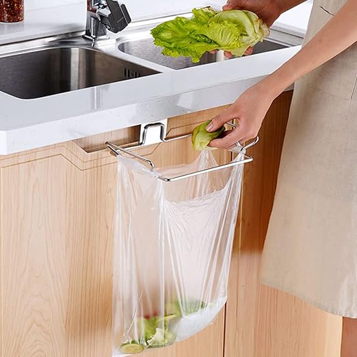2 Pcs Large Stainless Steel Trash Bag Holder - Image 2