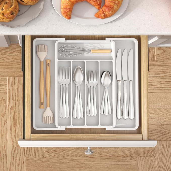 Lifewit Expandable Silverware Drawer Organizer, Kitchen Utensil Tray | BPA-free - Image 8