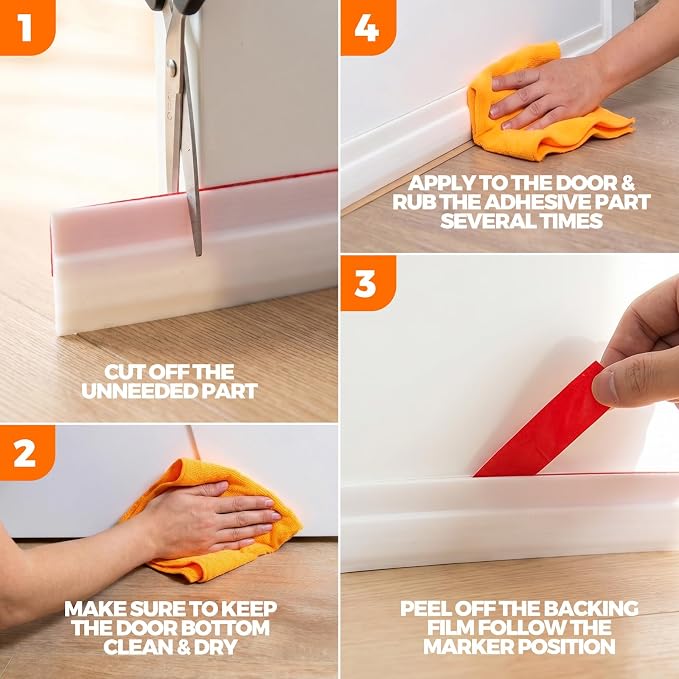 Holikme Door Draft Stopper 2-Pack, Under Door Seal - Image 6