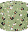 Air Fryer Dust Cover Compatible with 6 Quart Dust Protection Insulated Kitchen Appliance Cover with Top Handle & Pockets for Home Decoration, Rooster Daisy Floral Green