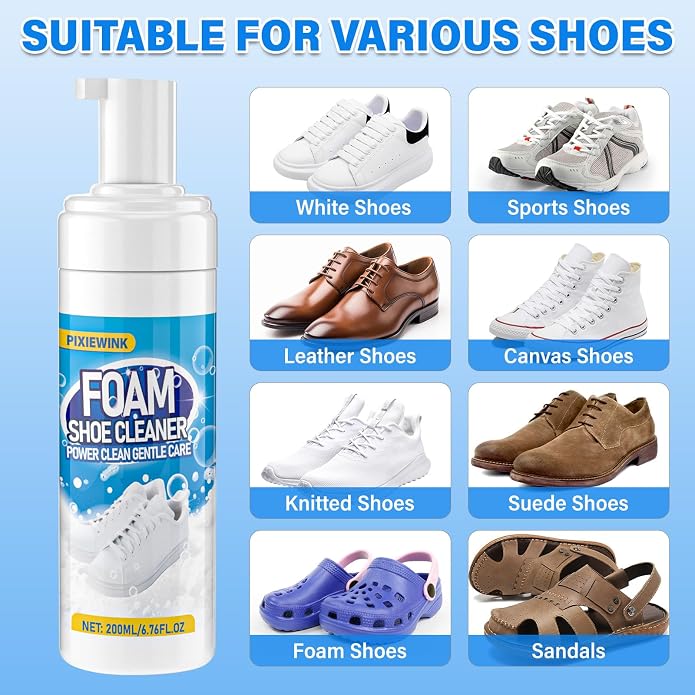 Shoe Cleaner, 6.76 fl oz Shoe Cleaning Kit - Image 4