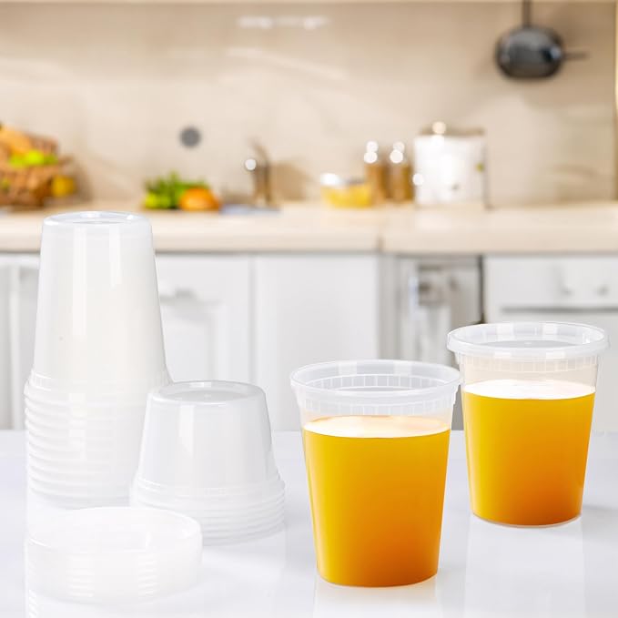 TashiBox 24 Sets 32 oz Plastic Deli Containers - Image 4