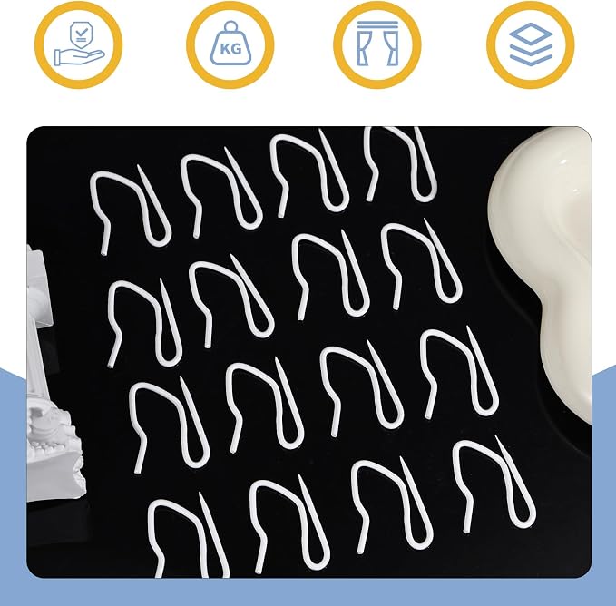 Curtain Hooks 100 pcs 1.2 inch Metal Drapery Pin Hooks - Image 4