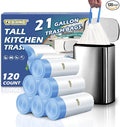 21 Gallon Tall Kitchen Trash Bags Drawstring, 1.7 Mil, Heavy Duty, Strong by TFORING%C2%AE