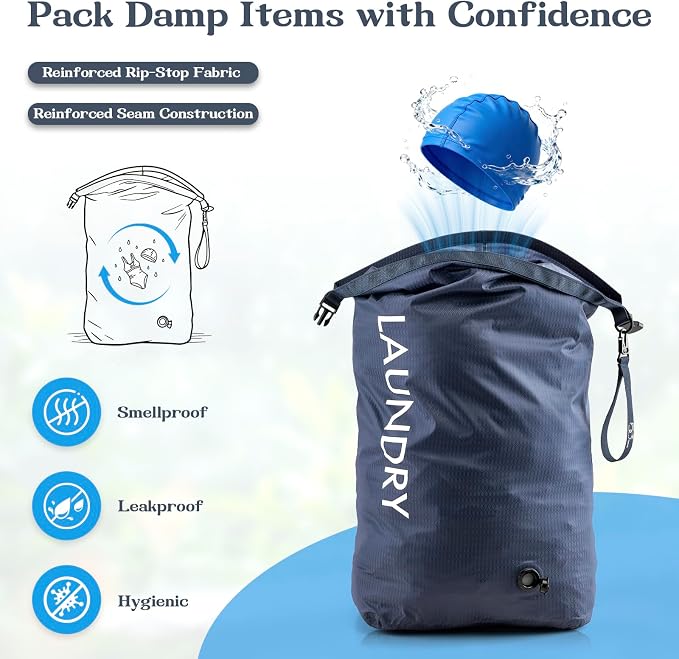 Travel Laundry Bag, Waterproof Compression Storage - Image 3