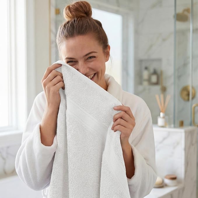Superior Egyptian Cotton Plush & Absorbent, Bath Towel Set of 4, Soft Luxury - Image 8