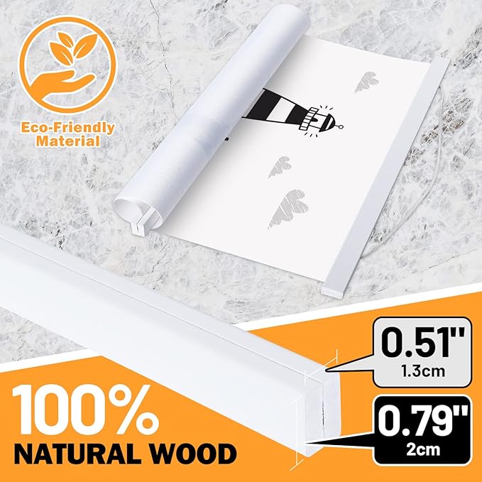27x40 27x41 27x20 Poster Frame, Magnetic Light Wood Wooden Frame Frames Hanger for Photo Picture Canvas Artwork Wall Hanging (1 Pack, 27", White)
