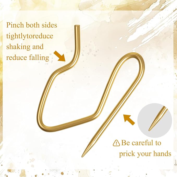 Outus 58 Pack Metal Curtain Hooks Pin-On Drapery 1.2x1, - Image 4