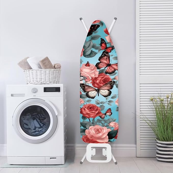 Floral Butterfly Ironing Board Pad, Extra Thick Heavy Duty Padded - Image 4