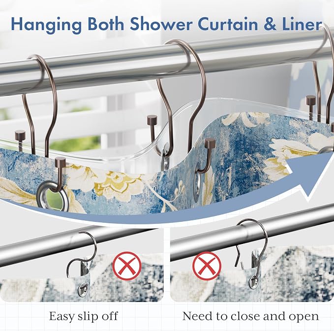 Bathway Shower Curtain Hooks Dark Gold Shower Curtain Rings - Image 3