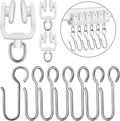 Jetec 60 Pcs Curtain Track Hooks Rollers Ceiling Mount S Hooks, Straight Curved by Jetec