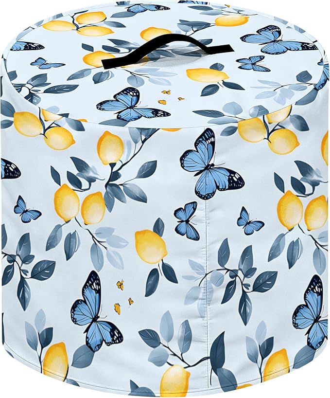 Kitchen Appliance Accessories Dust Cover for 3-6-8 Quart Instant Pot, Pressure Cooker, Air Fryer & Crock Pot,Decorative Appliance Cloth Cover with Top Handle & Storage Pockets (Blue, 6 Quart)